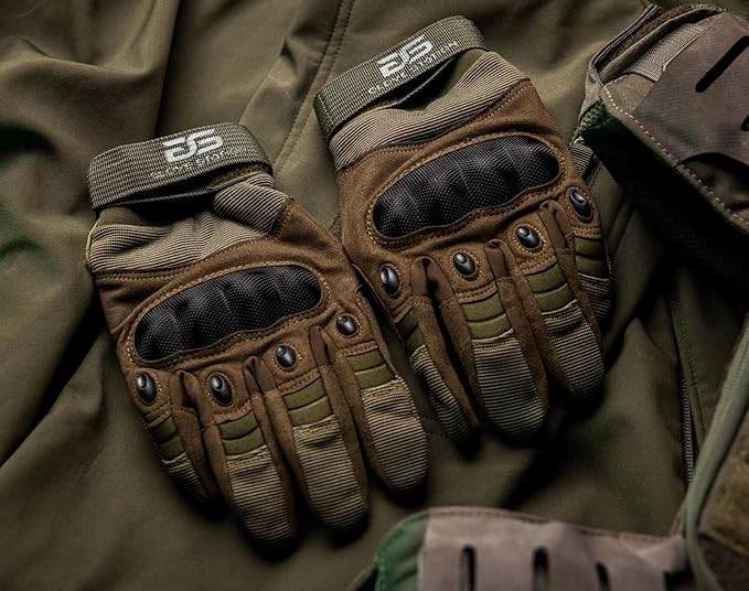 Glove Station Tactical Gloves for Men – Touchscreen Utility Gear with Hard Knuckle Protection Used in Motorcycle, Airsoft, Combat, Police, Shooting & Outdoor Work