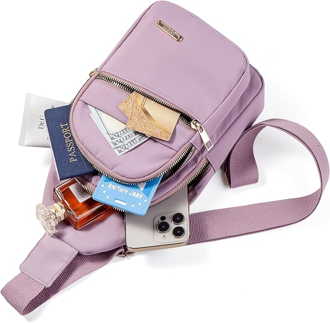 Crossbody Sling Backpack Sling Bag for Women, Small Chest Bag Daypack Fanny Pack Cross Body Bag for Hiking Traveling Outdoors
