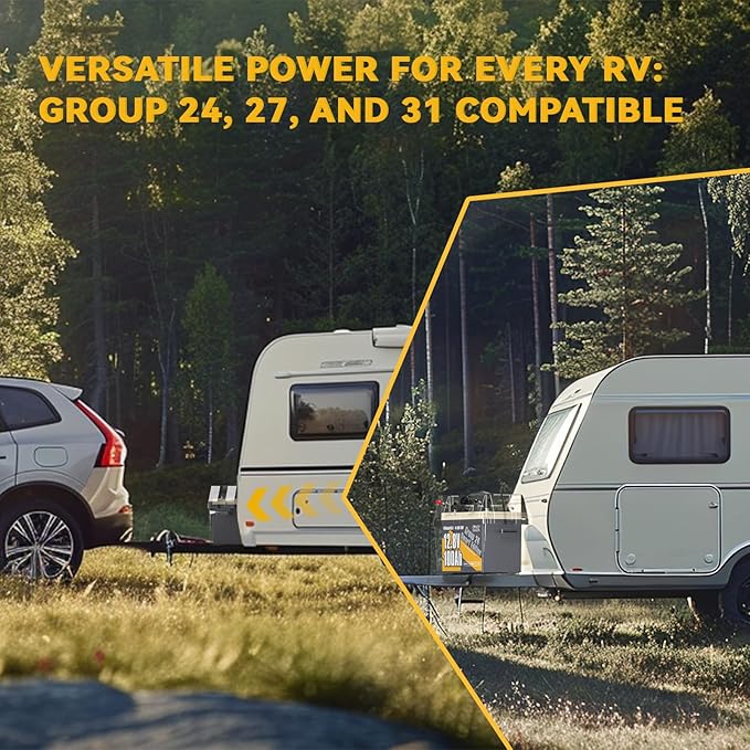 Power Queen 12V 100Ah Bluetooth LiFePO4 Battery, Group 24 Deep Cycle Battery Max. Output Power 1280W, 100A BMS with Low-Temp Cut-off Protection for RV, Trolling Motors, Solar System