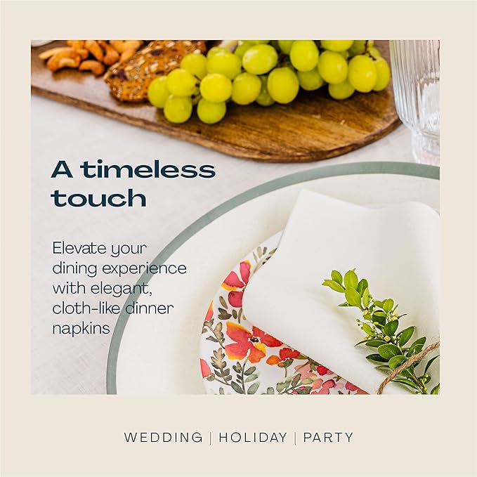 Disposable Linen-Feel Guest Towels - 12" x 17" Cloth-Like Hand Towels - Soft And Absorbent Paper Napkin For Bathroom, Kitchen, Or Event [Extra-Soft - Pack of 200]