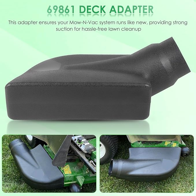 Yoursme 69861 Adapter for Mow-N-Vac 43830, 6-1187, 45-0577, 45-0578, 45-0567 Leaf Vacuum Bagger Deck, Universal Deck Boot Chute
