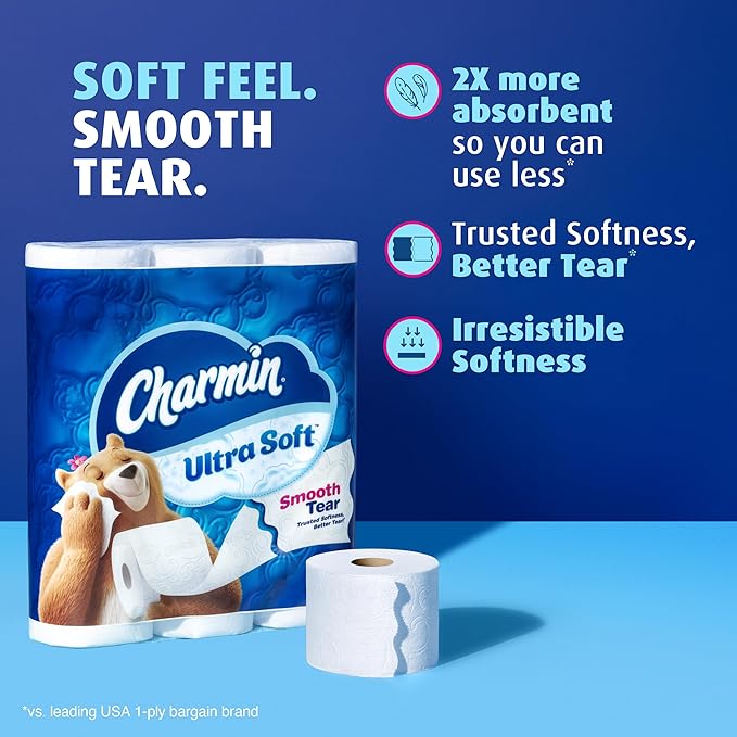 Charmin Ultra Soft Toilet Paper 12 Mega XL Rolls, 336 Sheets Per Roll