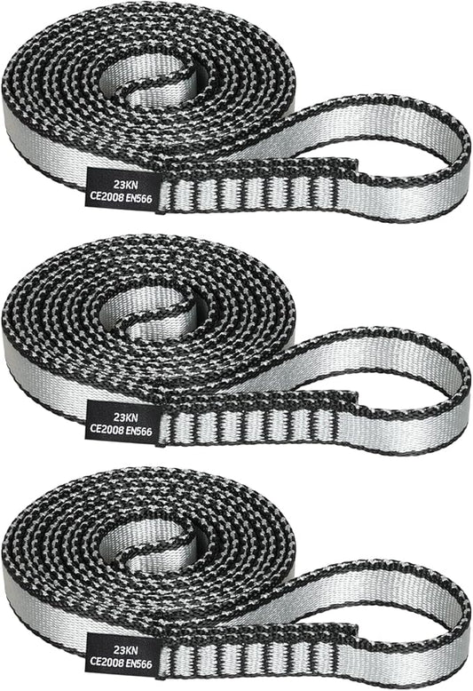 18MM Nylon Climbing Sling Runner - 23KN CE2008/EN566 Certified Outdoor Climbing Webbing for Rock Climbing, Rappelling, Mountaineering, Swing Gear, Outdoor Adventures & Emergency Anchoring