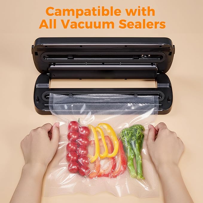 Wevac Vacuum Sealer Bags 8x50, 11x50 Rolls 2 pack for Food Saver, Seal a Meal, Weston. Commercial Grade, BPA Free, Heavy Duty, Great for vac storage, Meal Prep or Sous Vide