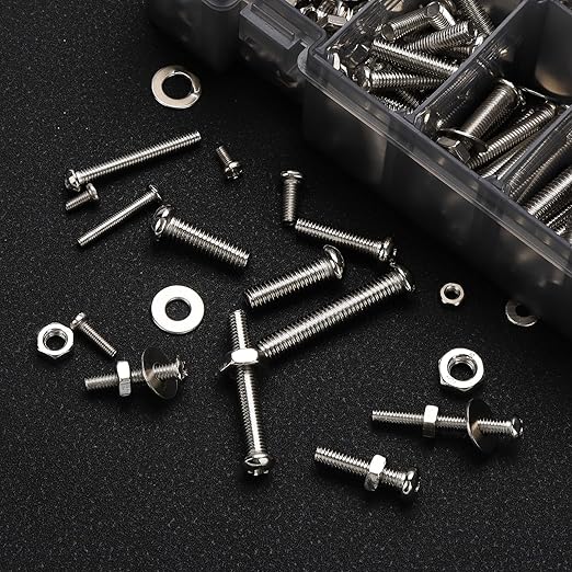 780Pcs Machine Screws Assortment Kit,#4-40#6-32#8-32#10-24 Stainless Steel Screws Set with Nuts Bolts and Flat Washers, for Electronics Furniture Automotive Repair & DIY Projects