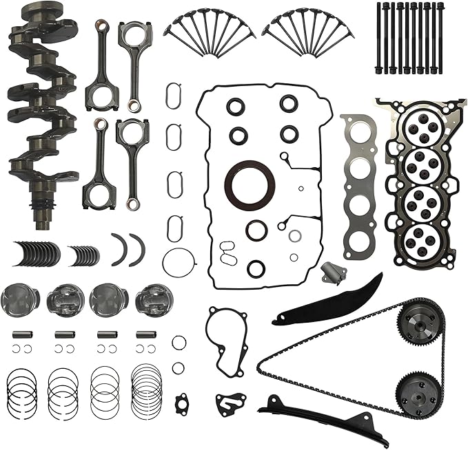 G4NB 1.8L Engine Overhaul Rebuild Kit w/Crankshaft Con-rod Piston Kit Timing Chain Kit VVT Sprocket Fit For Hyundai Elantra Kia Forte 2012-2016 Replaces OE #23110-2E711 622V6-2EH00 23041-2E100
