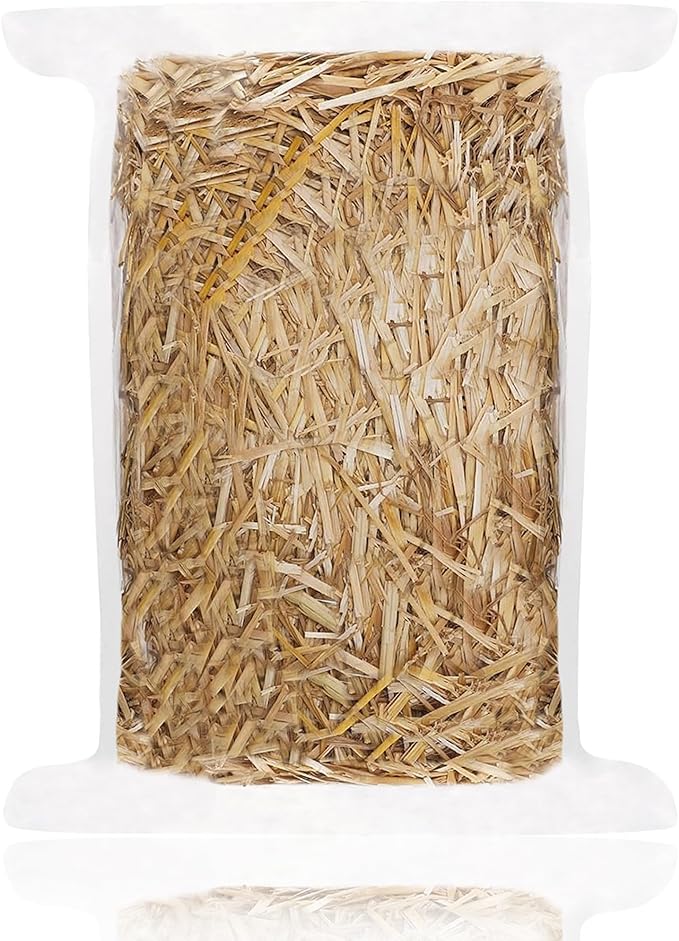 WNJ Natural Wheat Straw - 1 LB Dry Straw, Soft 100% Natural Straw Bale for Animal Bedding, Garden Mulch, Compost & Stray Cats Dogs Poultry, and Grass Cover