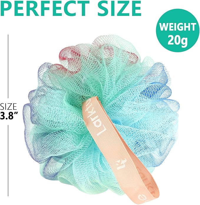 20 Pack Mini Shower Loofah Bath Sponge 20G, Soft Travel Size Nylon Mesh Puff for Body Wash, Loofah Shower Exfoliating Scrubber Pouf for Women and Men, Full Cleanse, Beauty Bathing Accessories