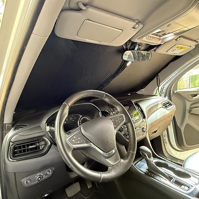 D-Lumina Windshield Sun Shades - Compatible with Freightliner Sprinter & Mercedes Benz Sprinter Cargo Crew Passenger Motorhome 2007-2025 - Foldable Front Window Sun Protection, Heat Shield, Sunshade