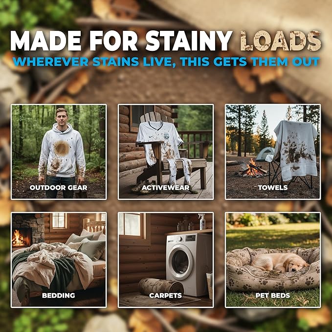 Laundry Stain Remover Spray, 32oz. Unscented Stain Remover & Spot Treater Prewash Detergent for Clothes, Carpet & Gear. Spray and Wash Laundry Accessories ProvenSafe™ for Pets, Kids & Sensitive Skin