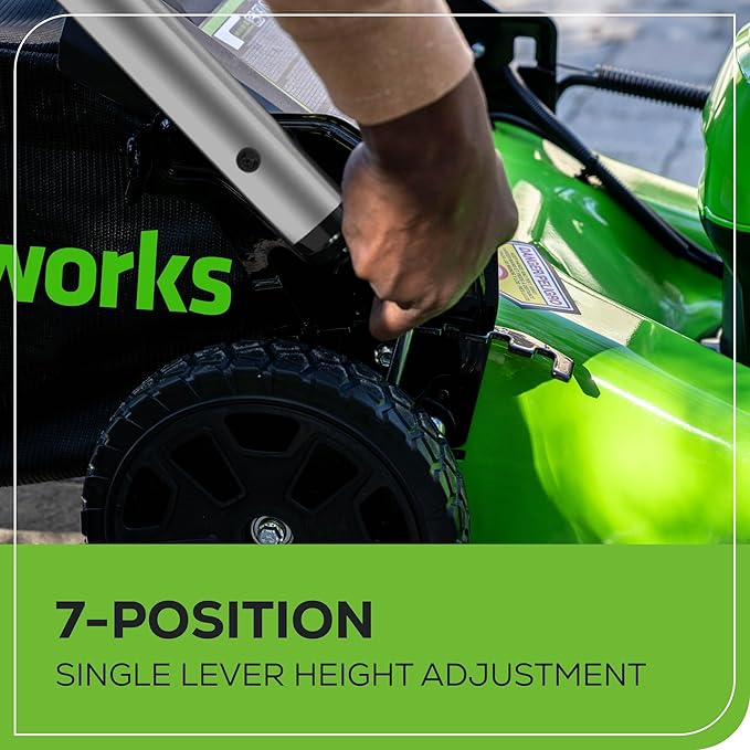 Greenworks 80V 21" Brushless Cordless (Push) Lawn Mower (LED Headlight + Aluminum Handles), 4.0Ah Battery and Rapid Charger Included (75+ Compatible Tools)