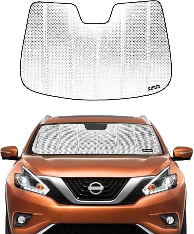 Windshield Sun Shade for 2015-2018 Nissan Murano. Front Window Sunshade with Storage Bag