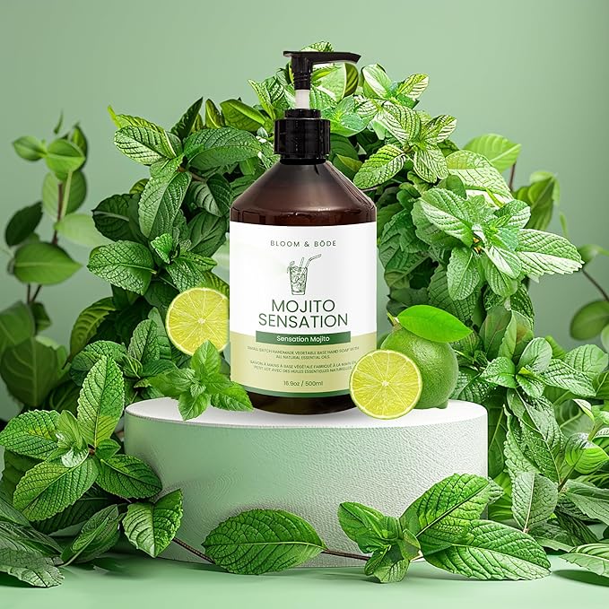 Luxury Liquid Hand Soap - Natural Scented Hand Wash - Gentle Hand Soap with Essential Oils & Aloe Vera - Moisturizing Handwash for Bathroom and Kitchen, Mojito Sensation Scent, 16.9oz