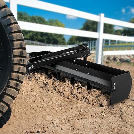 Tractor Sleeve Hitch Tow Behind Box Scraper with Screws and Pins, Scraper Steel Powder Black Coated, Fit for ATV UTV, for Gravel, Snow, Landscaping and Other Uses,42"