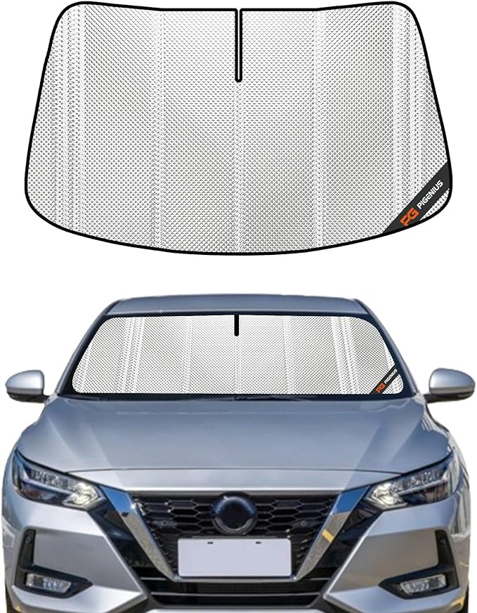 Windshield Sun Shade for Nissan Sentra 2020-2025. Full Coverage Rearview Mirror Shade for Ultimate Protection
