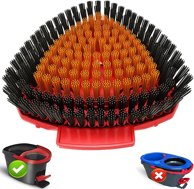 Upgraded Spin Mop Replace Scrub Brush Compatible with O Cedar EasyWring 1 Tank, Mop Replacement Scrubber Head Brush for Kitchen, Deck, Bathroom and Shower Floor Cleaning