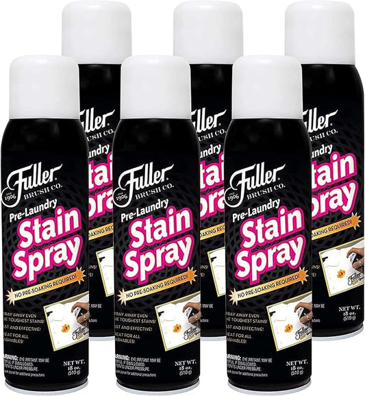 Fuller Brush Pre-Laundry Stain Remover Spray 18 fl oz – Fast-Acting Stain Fighter for Clothes – Removes Grease, Ink, Food & More – No Soak, Safe on Colors & Whites (Pack of 6)