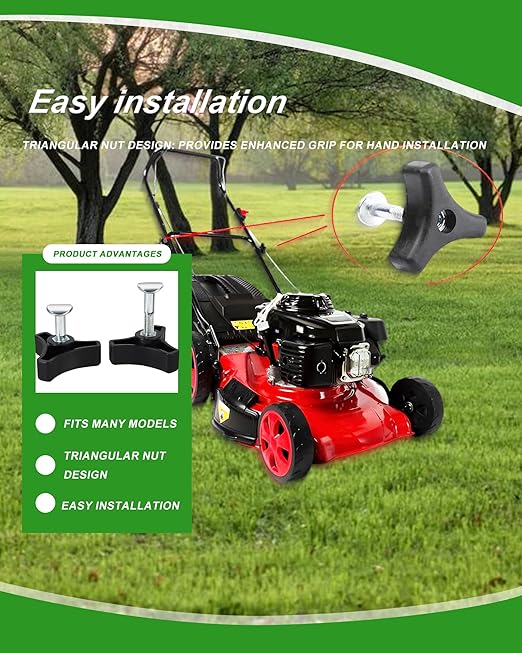 6 Sets Lawn Mower Handle Knobs Nut Bolt, Triangle Handle Knob Screw Bolt for Honda & Most Lawn Mower Machine Accessories
