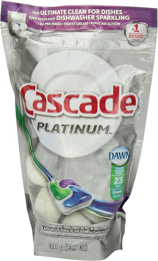 Cascade Platinum Actionpacs Dishwasher Detergent, Fresh Scent, 23 Count
