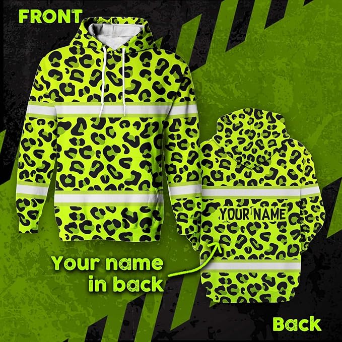 Color US Flag High Visibility Hoodie for Men Women Reflective Tapes Safety Workwear for Worker Runner Patriotic