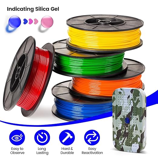 1 Pack Gun Safe Dehumidifier 40 Gram Reusable Indicating Silica Gel Desiccant Canister- Camouflage Rechargeable Humidity Moisture Absorbs for Car Closet Cabinet Storage Box