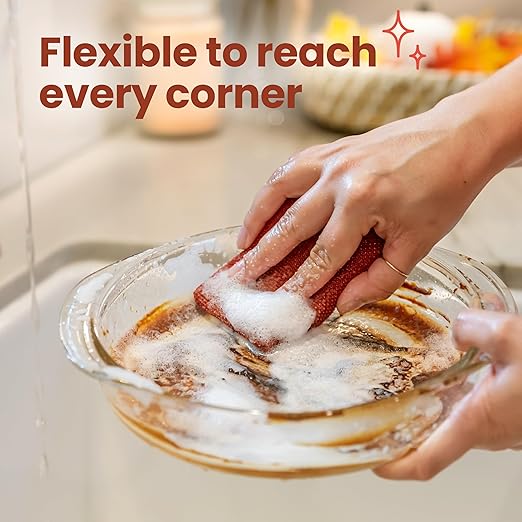 Scotch-Brite Brite Harvest Collection, 1 Extra Gentle Leafy Clean Kitchen Sponge, 3 Pop Up Dish Sponges That Expand with Water, and 4 Dobie Non-Scratch Sponges