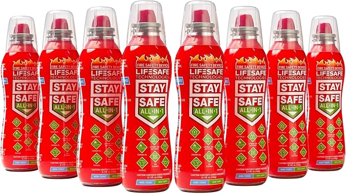 StaySafe All-in-1 Portable Fire Extinguishing Spray By LifeSafe Technologies | Compact Fire Extinguisher For 10 Types of Fires | Non-Toxic, Non-Hazardous & Eco-Friendly