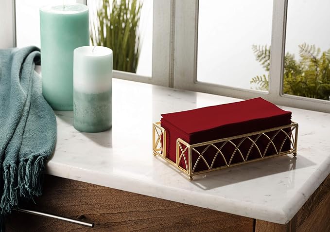 100 Linen-Feel Colored Paper Napkins - Decorative Cloth-Like Burgundy Dinner Napkins - Soft And Absorbent. For Kitchen, Party, Wedding, Bathroom Or Any Occasion. (Pack of 100)