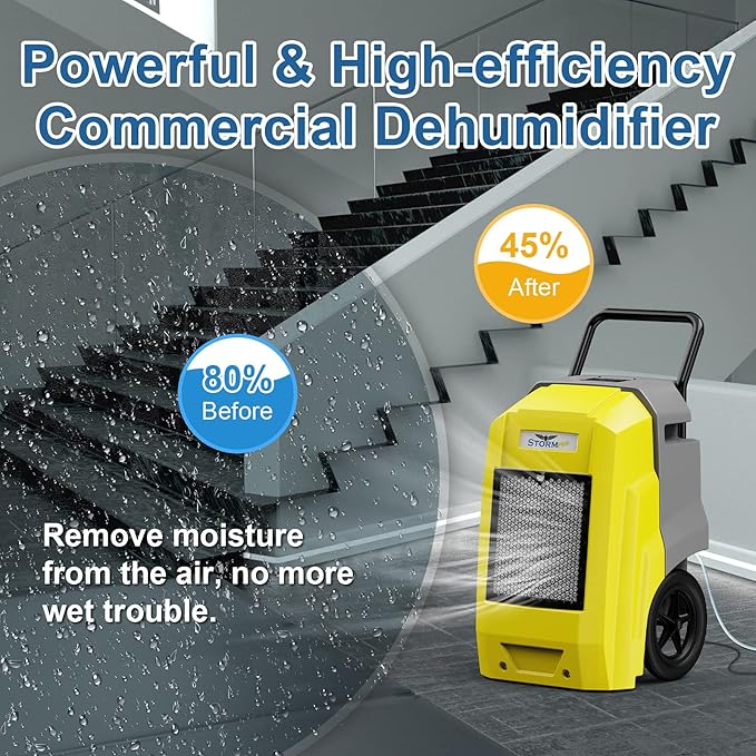 AlorAir 180 Pints Commercial Dehumidifier with Pump Drain Hose, Smart Wi-Fi Dehumidifier for Large Basement, Industrial or Commercial Space, Smart Wi-Fi, 5 Years Limited Warranty