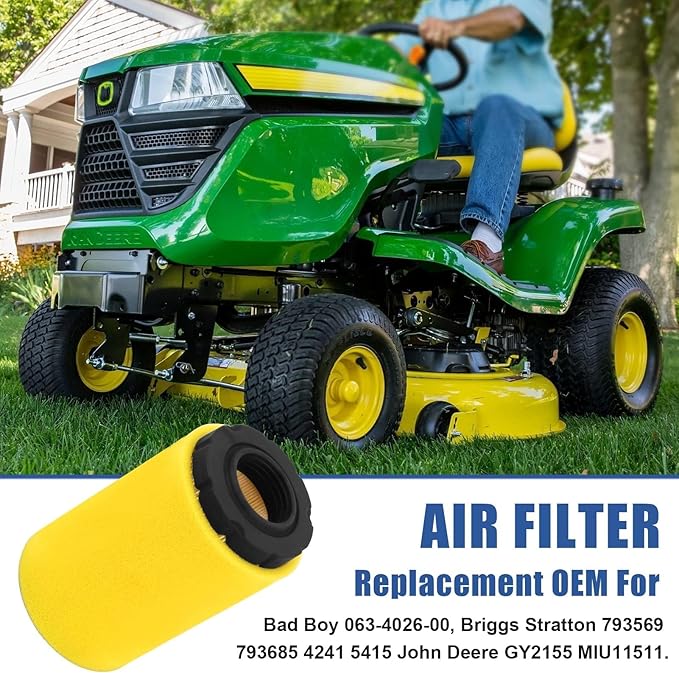 793569 793685 Air Filter for B&S John Deere E110 LA125 GY21055 MIU11511 Craftsman YT(S)3000 Husqvarna 591334 18hp-21hp Engine Lawn Mower Tractor Filter