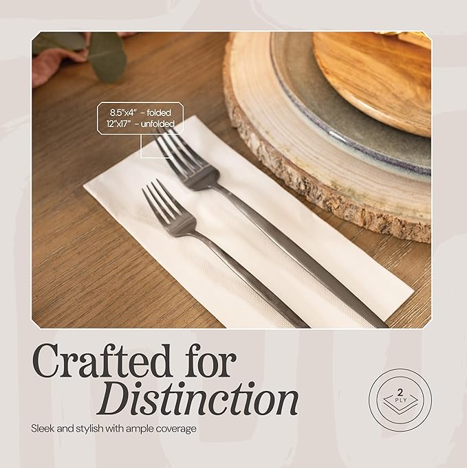 Disposable Dinner Napkins White Paper, [150 Pack] 12" x 17" 2-Ply Quilted Colored Paper Napkins For Wedding, Reception, Bathroom, Party Or Event