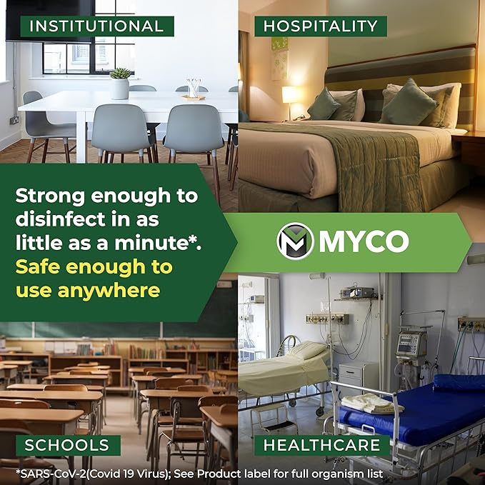 Myco Botanical Disinfectant Cleaner – Natural Plant-Based Ready-to-Use EPA-Registered Disinfectant Spray for Mold, Mildew, Germs, Bacteria & Viruses – Safe for Home & Commercial Use, 4 Gallon