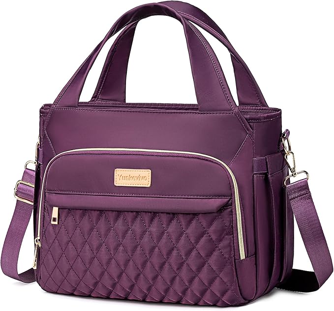 Lunch Bag Lunch Box Women - Insulated Lunch Tote Bag for Women Men, Leakproof Large Womens Lunch Bags for Work, Lunch Cooler Bag for Adult with Side Pocket for Picnic, Hiking, Beach (Purple)