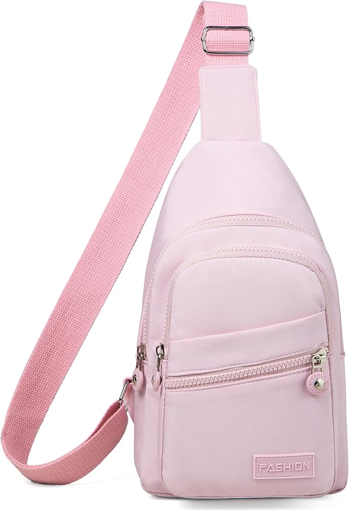 Sling Backpack Crossbody Bags for Women, Small Sling Bag Cross Body Bag for Outdoors Sports Hiking - Pink