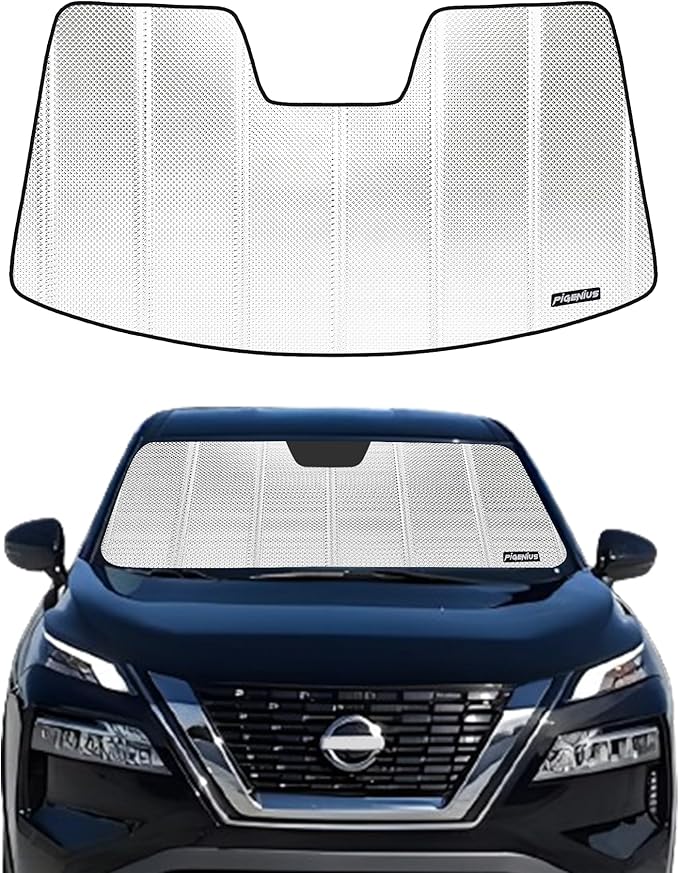Windshield Sun Shade for 2021-2025 Nissan Rogue. Front Window Sunshade with Storage Bag