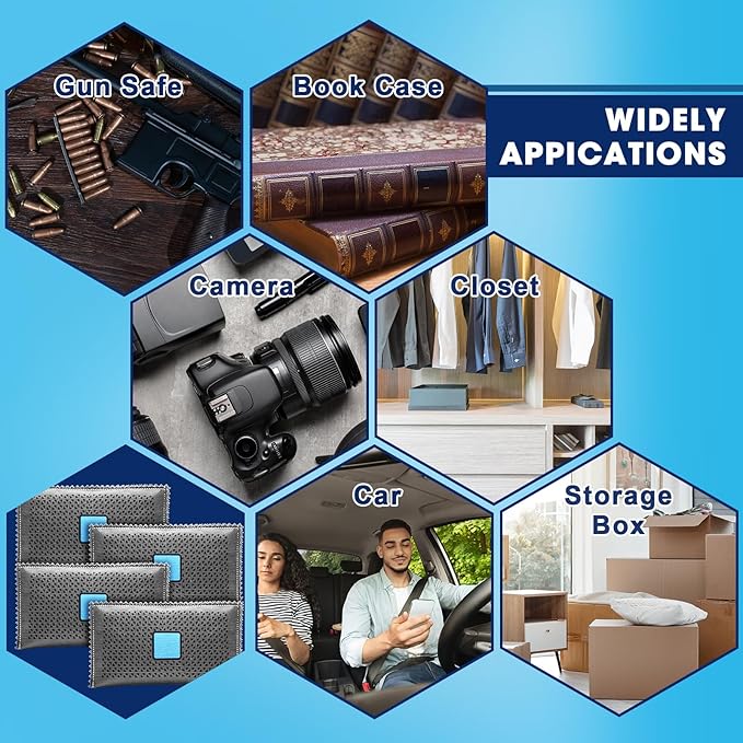 Timgle 10 Pcs 200g Rechargeable Desiccant Packs for Storage Silica Gel Packets Dry Moisture Absorbers Bags Reusable Desiccant Car Dehumidifiers Bag for Closet Home Car Moisture Absorbing