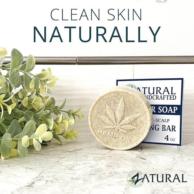 Hemp Bar Soap, 100% Natural Ingredients, Heal, Moisturize, and Cleanse. (5 Bars)