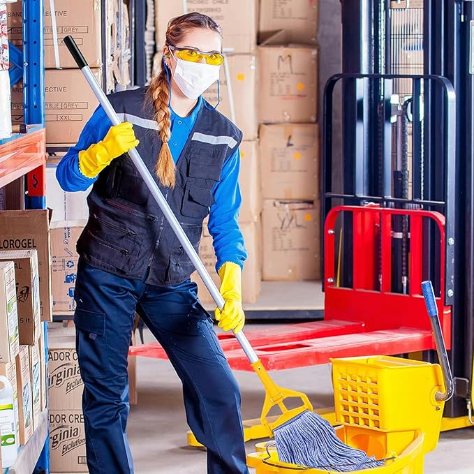 Commercial Heavy Duty Mop Heads Replacement for Rubbermaid: 6 Packs Industrial Wet Mop Head for Floor Cleaning - Commercial Products Looped End String Head Refills