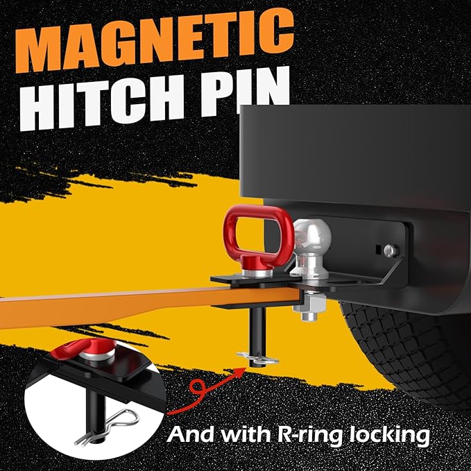 Upgraded Zero Turn Lawn Mower Hitch with 2" Hitch Ball & Hitch Pin, 6mm Thicker Heavy Duty Steel Bolt On Trailer Hitch, Compatible with Many Models Lawn Mower, Tractor, Trailer, Golf Cart, ATV Etc.