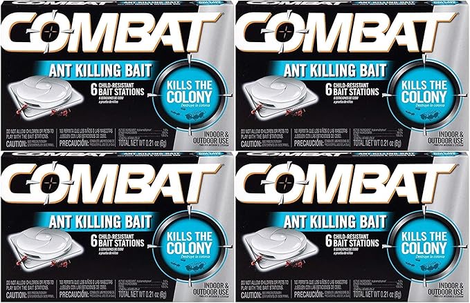 Combat 023400459018 Ant Killing Bait Stations, 6 Count (Pack of 4)