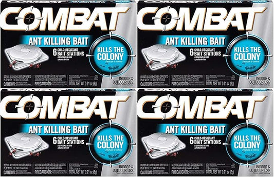 Combat 023400459018 Ant Killing Bait Stations, 6 Count (Pack of 4)