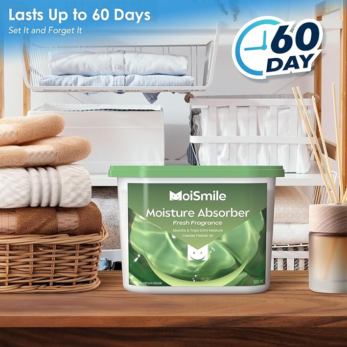 Moisture Absorbers 3 Pack, Fresh Fragrance Closet Dehumidifier for Bathroom, Car ＆ Basement, 10.5 oz Refillable Humidity Absorber Boxes