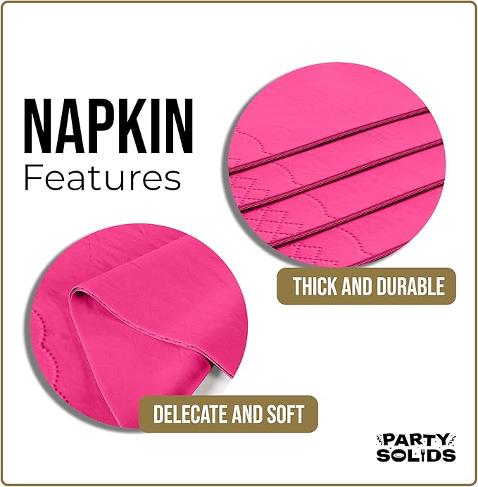 Cerise Dinner Napkins Disposable 8" x 4" Folded - 40 Pcs 2 Ply Cerise Napkins Disposable Paper Guest Towels for Bathrooms, Dinners, Everyday Parties & Party Supplies