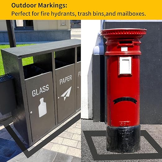 Pavement Marking Tape Slip-Resistant and Durable, Heavy-Duty Rubber Base for Outdoor Applications, Perfect for Driveways, Walkways, and Parking Areas (Black, 2 Inch X 18 Feet)
