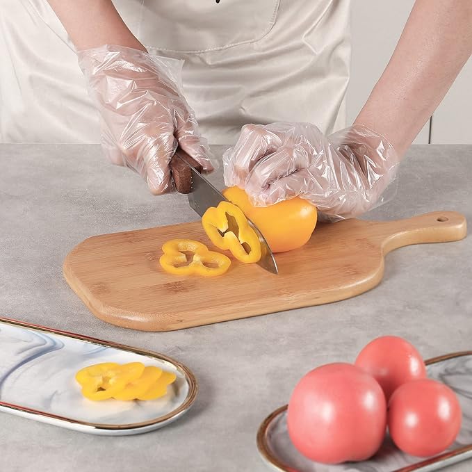 Disposable Food Prep Gloves - 500 PCS Disposable Plastic Gloves forFood Safe , Food Handling, Cooking，One Size Fits Most