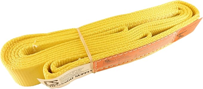 DD Sling. Multiple Lengths! (100% USA Made), 1-PLY, 2" Wide Nylon Lifting Web Sling. 3,200lbs Vertical, 2,500lbs Choke, 6,400lbs Basket, Eye & Eye, Heavy Duty (900 Webbing) (2"x12')
