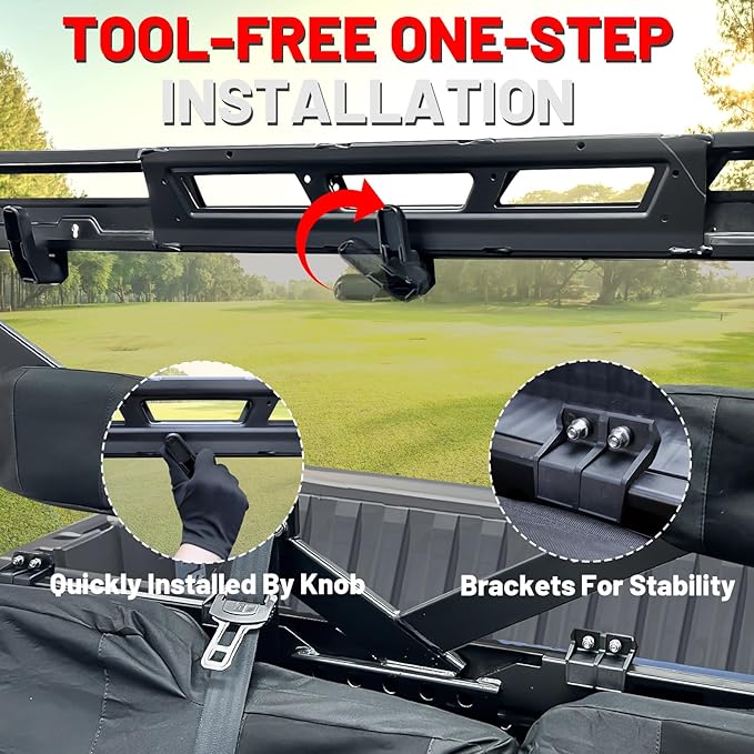 StarknightMT Ranger XP 1000 Rear Windshield, Smoke Tinted Ranger 1000 Back Window Rear Windscreen Compatible with Polaris Ranger XP 1000/Crew 2017-2025, Ranger 1000/Crew 2020-2025