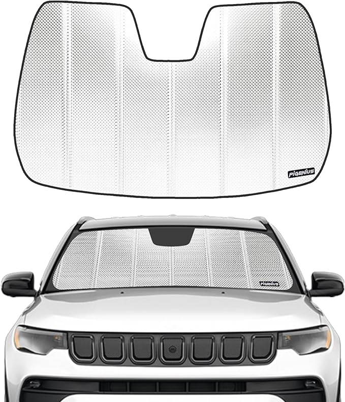 Windshield Sun Shade for 2022-2025 Jeep Compass. Front Window Sunshade with Storage Bag