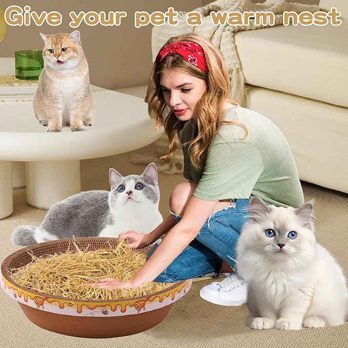 WNJ Natural Wheat Straw - 1 LB Dry Straw, Soft 100% Natural Straw Bale for Animal Bedding, Garden Mulch, Compost & Stray Cats Dogs Poultry, and Grass Cover