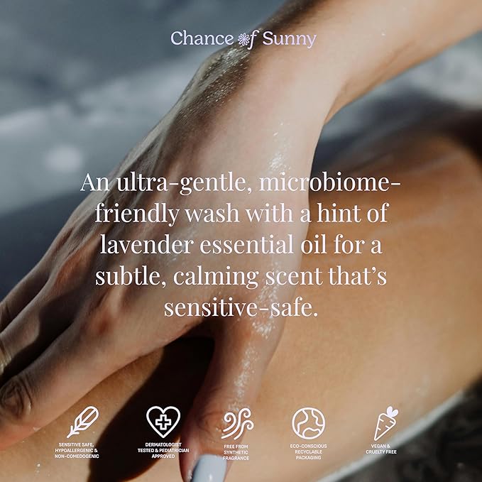 Sensitive Skin Bath & Body Wash – Sleepytime Lavender, Hypoallergenic & Dermatologist-Tested - Gentle, pH-Balanced Cleanser for Dry & Delicate Skin - Family-Friendly & Vegan (8 oz)